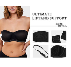 Strapless Mesh Underwire Balconette Bra