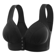 Women's Front Closure Push-Up Jacquard Bra - Comfort & Style