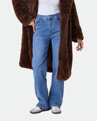 Minimalist High Waist Denim Stretch Wide Leg Jeans