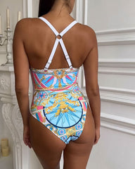 Printed Swimsuit Shorts Set
