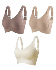 ️Women's Ribbed Push Up Adjustable Wireless Bra