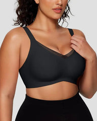 Womens Wireless Bras V Mesh Comfortable Bralette Supportive