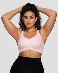 Womens Wireless Bras V Mesh Comfortable Bralette Supportive