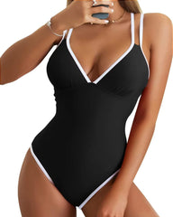 Solid Color Fashion Slim Straps Backless Sexy Bikini Swimsuit