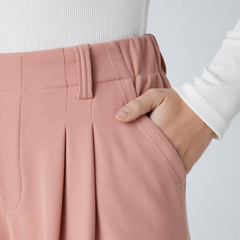 Flex High Waisted Plicated Side Pocket Wide Leg Waffle Work Pants