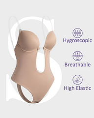 Strapless U Plunge Thong Bodysuit