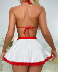 Sexy female bowknot nurse role play sexy uniform suit