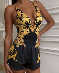 Printed Swimsuit Shorts Set
