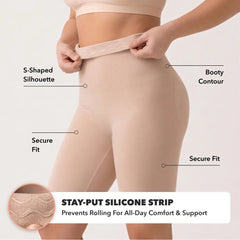 Anti-Roll High-Waisted Seamless Shapewear Shorts