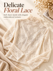 🌸 5-Pack Floral Lace Mesh Tops | Elegant Layering Set