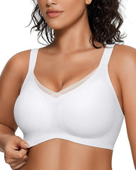 Womens Wireless Bras V Mesh Comfortable Bralette Supportive