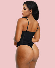 Back Lace-up Bodysuit Thong Seamless Shapewear