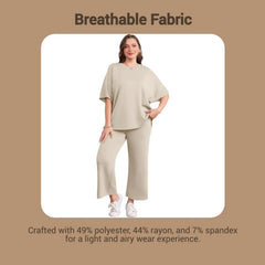 Women’s Two-Piece Set – Oversized Top & Wide-Leg Pants