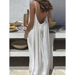 Womens Sleeveless Cami Lounge Maxi Dress Solid Color Sleepwear