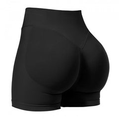 Seamless sports yoga shorts high waist hip lift