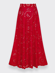 Flower Hollow One Piece Swimsuit and Skirt