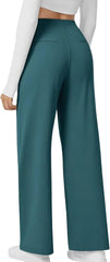 High Waisted Pocket Straight Leg Work Pants