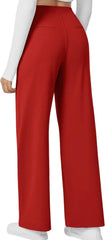 High Waisted Pocket Straight Leg Work Pants