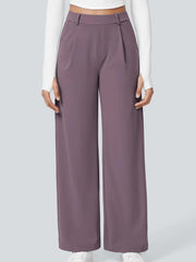 High Waisted Pocket Straight Leg Work Pants