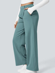 High Waisted Pocket Straight Leg Work Pants