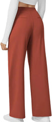 High Waisted Pocket Straight Leg Work Pants