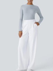 High Waisted Pocket Straight Leg Work Pants