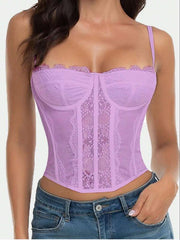 Lace color matching sexy sling fishbone body shaper