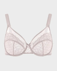 Full Coverage Lace Minimizer Bra - Petal