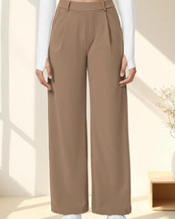 High Waisted Pocket Straight Leg Work Pants