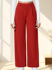 High Waisted Pocket Straight Leg Work Pants