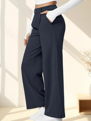 High Waisted Pocket Straight Leg Work Pants