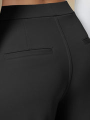 High Waisted Pocket Straight Leg Work Pants