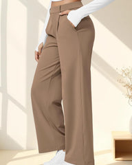 High Waisted Pocket Straight Leg Work Pants