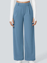 High Waisted Pocket Straight Leg Work Pants