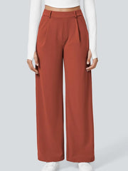 High Waisted Pocket Straight Leg Work Pants