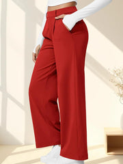 High Waisted Pocket Straight Leg Work Pants