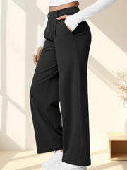 High Waisted Pocket Straight Leg Work Pants