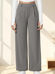 High Waisted Pocket Straight Leg Work Pants