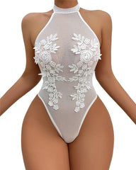 Women's Floral Embroidery See-Through Sexy Lingerie