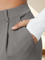 High Waisted Pocket Straight Leg Work Pants