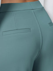 High Waisted Pocket Straight Leg Work Pants