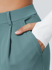 High Waisted Pocket Straight Leg Work Pants