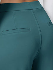 High Waisted Pocket Straight Leg Work Pants