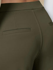 High Waisted Pocket Straight Leg Work Pants