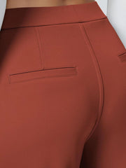 High Waisted Pocket Straight Leg Work Pants