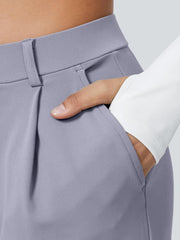 High Waisted Pocket Straight Leg Work Pants