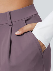 High Waisted Pocket Straight Leg Work Pants