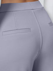 High Waisted Pocket Straight Leg Work Pants