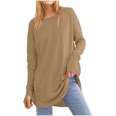 Casual Thumbhole Long Sleeve Top