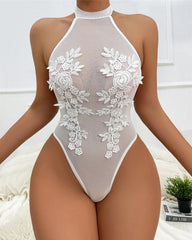 Women's Floral Embroidery See-Through Sexy Lingerie